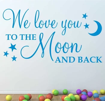 Am să Te Iubesc până La Lună Și Înapoi Copilul Perete Decal Citate de Vinil de Perete Decalcomanii Pentru Copiii de Grădiniță Dragoste Dormitor Decor Acasă ZS116