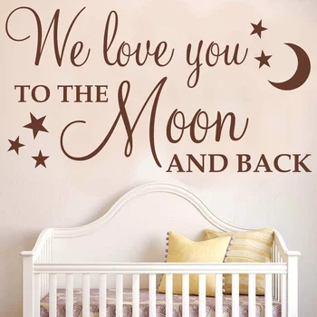 Am să Te Iubesc până La Lună Și Înapoi Copilul Perete Decal Citate de Vinil de Perete Decalcomanii Pentru Copiii de Grădiniță Dragoste Dormitor Decor Acasă ZS116