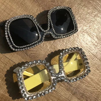 2019 nou diamant oval moda retro Europa și America doamnelor personalitate ochelari de soare UV400