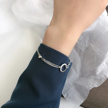 Kinel Brățară coreea 2020 NOUĂ Dragoste Cerc de Bijuterii Retro INS Simplu Design Elegant Brățară de Argint 925 pentru Femei