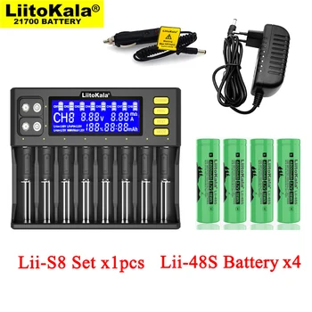 1buc LiitoKala Lii-S8 Încărcător de Baterie de 3.7 V 18650 Li-ion 1.2 V AA aaa NiMH + 4buc Lii-48S 21700 4800mAh baterii Reîncărcabile