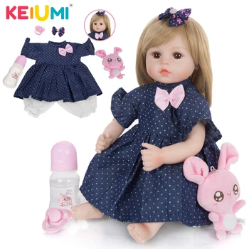 KEIUMI 2021 Design Nou Renăscut Baby Doll Soft Slicone Corpul de Pânză Umplute Realiste Nou-nascut Bebe Papusa Jucărie Pentru Copil Ziua de nastere Cadouri