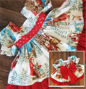 Copilul Fetele de Crăciun Rochie de Printesa Haine Copii Baby Bowknot Partid Rochie de CRĂCIUN Formale Rochie Costum de 1-6M