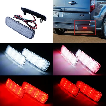 ANGRONG 2 LED-uri Bara Spate Reflector de Lumină Obiectiv Clar Pentru Ford Transit Custom Conectare 13+