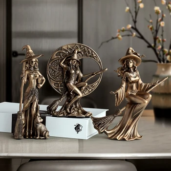 Vrăjitoare Set De 3pcs Rășină Arta Nordică Decor Lliving Room număr Bar Accesorii pentru Casa Decorațiuni Ornamentale Figurine