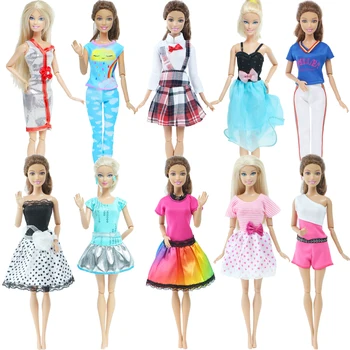 Moda 10 Set/Lot se Amestecă Stil Papusa Tinuta de Petrecere, Rochie Haine pentru Barbie Papusa Accesorii Fetița DIY Casa de Jucărie