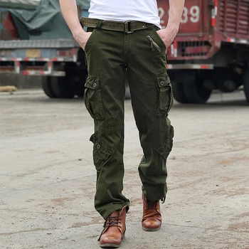 Militar în aer liber de Mari Dimensiuni Pantaloni Barbati din Bumbac Camuflaj Liber Alpinism Drumeții Pantaloni cu mai Multe buzunare Casual Pantaloni Drepte