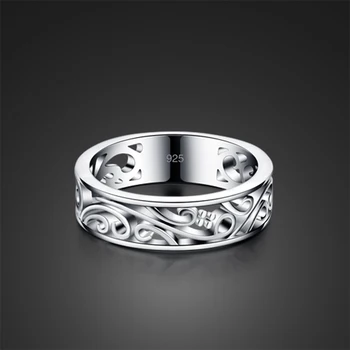 Moda rafinat sculptate model de inel. Solid 925 sterling silver gol inel floare farmecul femeie bijuterii de argint, cadou de Crăciun