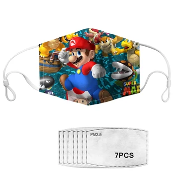 Anti-dovada Gura Masca cu PM2.5 Filtre de Moda Joc Super Mario Model Masti de Fata pentru Fete Baieti Gura Inabusi Rimeluri