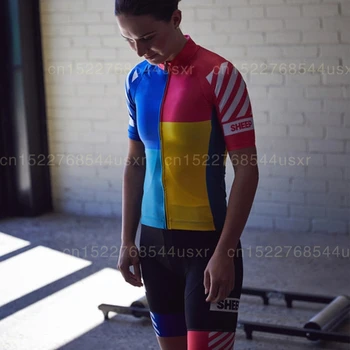 Echipa Oaie Neagră Ciclism Set pentru Femei Maneci Scurte Jersey Ciclism Si Gel Pad Salopete pantaloni Scurți MTB Racing Îmbrăcăminte Costum de Licra Ciclismo