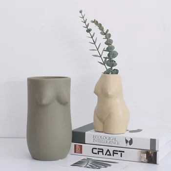 Nordic Corpul Vaze din Ceramica de Arta Corp Nud de Femeie Manual de Abstract Uscate Ghiveci Acasa TV Cabinet Desktop Camera de zi Accesorii
