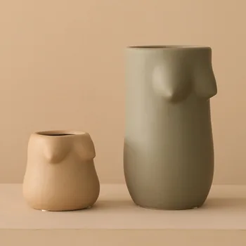 Nordic Corpul Vaze din Ceramica de Arta Corp Nud de Femeie Manual de Abstract Uscate Ghiveci Acasa TV Cabinet Desktop Camera de zi Accesorii