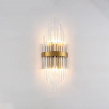 Moderne de Metal de Aur Acasă de Perete LED lumina de Cristal Clar sufragerie, Coridor, Scari lampă de Perete Nordic Perete Corpuri de Iluminat în stil Art Deco