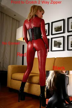 Noua Sexy Negru Rosu Costume de Corp pentru Femei Fashion Party Club Erotic Tricou, Costume de Latex Dans Salopeta Gratuit Picătură Navă