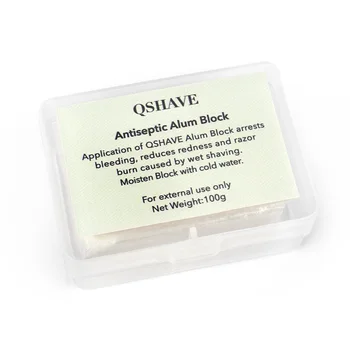 QSHAVE Mare Alum Block în Caz de Stocare Aftershave Calmant, Astringent, pentru a Închide Porii Ajuta Opri Sângerarea din Crestături și Tăieturi