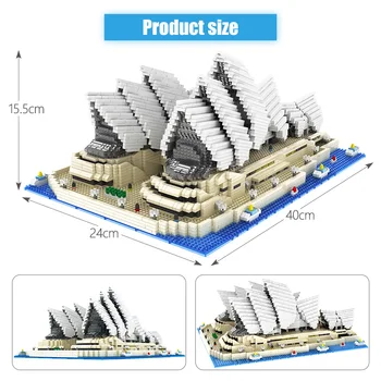 Mini Blocuri de Diamant Celebru Arhitectura Orasului Sydney Opera House Model Blocuri Caramizi Jucarii Educative pentru Copii Cadouri