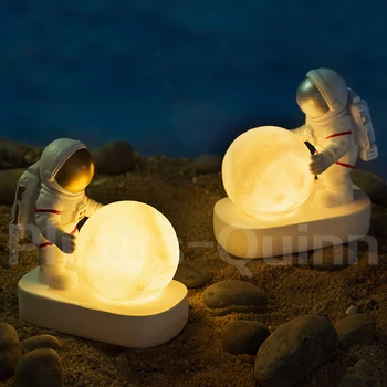 2020 Astronaut Luna Lampă Cadou Creativ Lumina de Noapte Folosi Butonul Bateriei pentru Copii Cadouri Pentru Decor Acasă de Iluminat