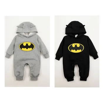 Copilul Nou-Născut Haine Romper Batman Salopeta Pânză Tinutele Bat Baby Boy Fata De Salopetă Hanorace Acoperite Butonul De Copii Pentru Copii Tricou