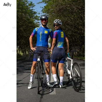 Kafitt Columbia Albastru Cupluri De Ciclism Triatlon Skinsuit Seturi Maillot Ropa Ciclismo Haine Ciclism 3 Culori Go Pro Vară