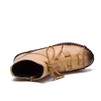 SNURULAN 2018 Femei Pantofi din Piele pentru femei Cizme pentru Femei Martins Vintage Dantela Sus Glezna Cizme pentru Femei Cizme Plate Botas Mujer