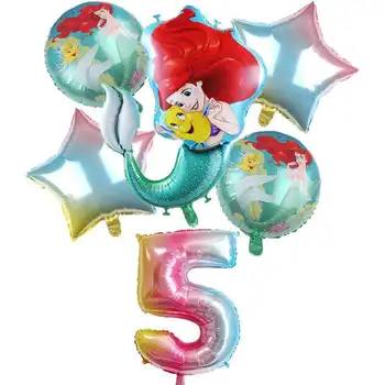 Disney Ermaid Ariel Desene animate Disney Princess Baloane Folie 32Inch Numărul Baloes Petrecerea de Ziua Decor Copil Jucărie de Copil de Dus Provizii