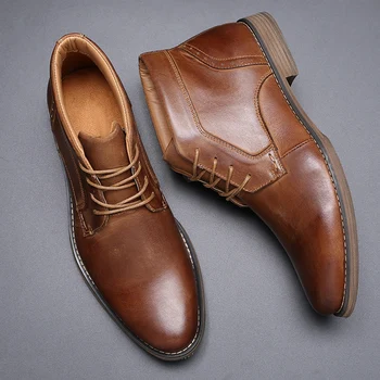 VRYHEID de Înaltă Calitate pentru Bărbați Cizme de Toamna Si Iarna, Plus Pantofi de Catifea de Mari Dimensiuni Pantofi Barbati din Piele Cizme NOI de 7,5-12