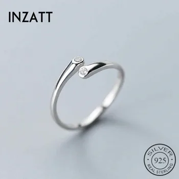 INZATT Real Argint 925 Minimalist Zircon Inel Pentru Femei de Moda de Petrecere Cute Fine Bijuterii Accesorii Cadou Romantic