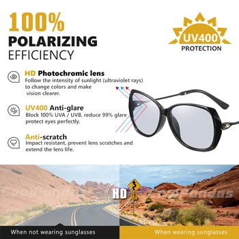 Moda Fotocromatică Polarizat ochelari de soare femei 2020 Fumurii Ochelari de cal Anti-orbire Conducere Ochelari de Soare zonnebril gafas de sol mujer