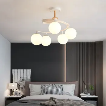 Nordic Moderne, Fier De Artă Pandantiv Lumina Simplitatea De Iluminat Confortabil În Dormitor Macaron Agățat Lampa Wood Art Studiu De Lumini, Corpuri De