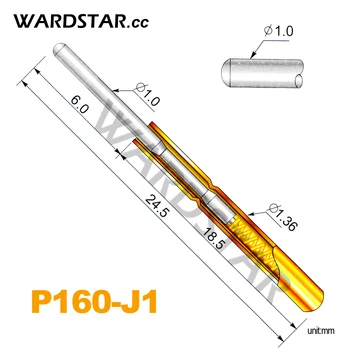 100buc/lot P160-J1 Dia 1.0 mm de Testare a arcurilor de Sonde Pogo Pin Lungime 24,5 mm (accident vascular Cerebral de Primăvară Froce:140g)