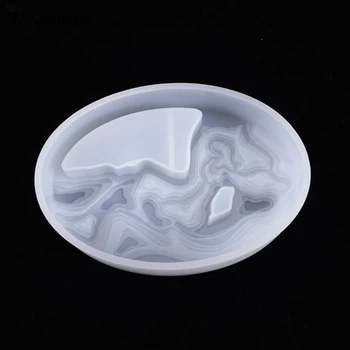 Cristal Rășină Epoxidică Mucegai Oval Ghiveci de Turnare Mucegai Silicon Manual Meserii DIY Decoratiuni fabricarea de Unelte