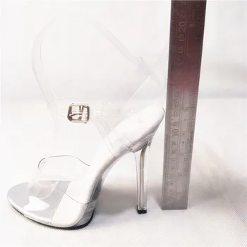 12 cm toc mare de moda pentru femei sandale, transparent cu toc femei de petrecere, pantofi de nunta, model de moda pantofi de dans