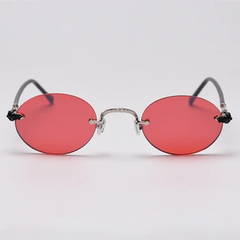 2020 Steampunk fără ramă de ochelari de Soare Femei Mici, Rotunde de Lux de Brand, Design de Ochelari de Soare Vintage Moda Eyeware pentru Barbati Red UV 400