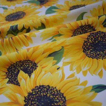 2020 NOU de floarea-soarelui pictură digitală tesatura din bumbac pentru vara rochie de ț telas por metrou tissus tecido stoffen tela tecidos
