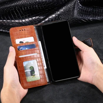 De Lux Crocodil Portofel Din Piele De Caz Pentru Samsung Galaxy S6 S7 S8 S9 S10 A70 A50 Flip Capacul Suportului Mână Liberă Curea De Telefon Genti