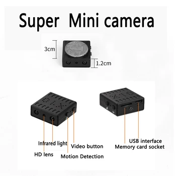 Mini aparat de Fotografiat mai Mici 1080P Full HD IR camere Video cu Infraroșu Viziune de Noapte Cam Micro Detectarea DV video Suport de voce Ascunse card TF