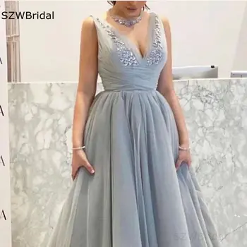 New Sosire V Gâtului O-Linie Formale rochii femei Partid Halat de noapte femme Dubai caftan arabi rochie de Seara 2021