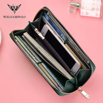 Williampolo brand de lux din piele portofel lung husă din piele de miel mic parfum de moda casual portofel business card caz pungă de monede
