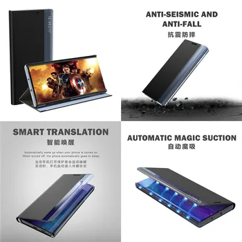 De Lux Inteligent Somn Veghe Automata De Aspirație Caz Flip Pentru Samsung Galaxy S20 Ultra S20 Plus S10 Lite S8 S9 S10 S7 Edge Plus Capac