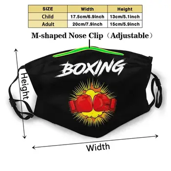 Mănuși Roșii Luptă De Box Boom Design Personalizat Pentru Adult Copii Anti-Praf, Filtru Diy Imprimare Lavabil Masca De Fata Lupta Box Box