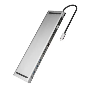 Multifunctionala 10 in 1 de Tip C Universal Docking Station Stand de Afișare Video USB 3.0 HD Splitter Adaptor Hub Notebook HUB