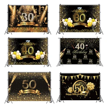 Aurul negru Fundal Fericit 30 40 50 Petrecere de Ziua Decor Adult de 30 de ani, 40-50 de Partid Decor consumabile