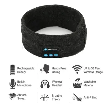 Aimitek Bluetooth setul cu Cască fără Fir de Bandă Căști Sport Yoga Hands-free, Căști Moi Palarie Cald Inteligent Capac cu Microfon