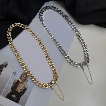 2020 Nou Hip-hop Gros Lanț Colier Pentru Femei cu Personalitate Moda Bijuterii Declarație Cravată Collares