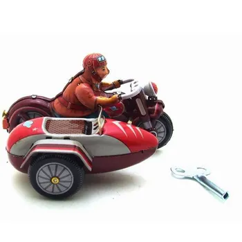 Vintage Retro Colectia Tin jucarii Clasic Ceas de Vânt de Până la trei roți motocicletă Tin Jucării Cu Cheie Cadou Pentru Copii Adulți