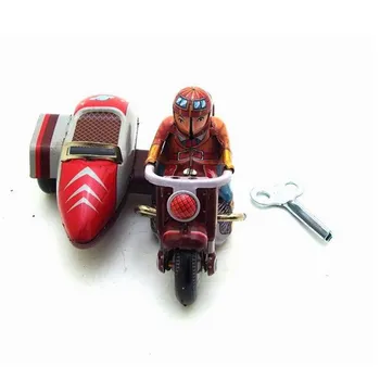 Vintage Retro Colectia Tin jucarii Clasic Ceas de Vânt de Până la trei roți motocicletă Tin Jucării Cu Cheie Cadou Pentru Copii Adulți