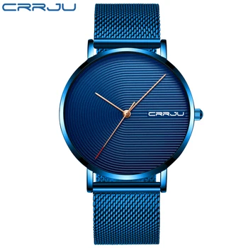 CRRJU Ultra-subțire Plasă Curea Barbati Ceas Minimalist ceas de Lux de Top Bărbați Cuarț Ceas de Moda Casual Sport Barbati Ceas de mână