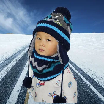 HNAGYUNXUANHAO Copii Pălărie Copil copii copii Copii Toamna Iarna Pălărie Eșarfă Set Knit Beanie Hat Pentru Copii Baieti Fete Pac 2-8 ani