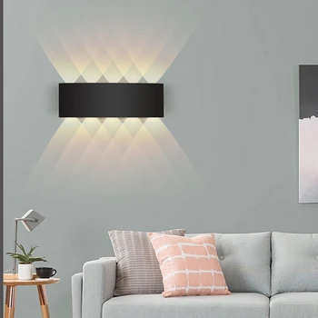 LED-uri de Perete de Lumină RGB IP65 Impermeabil în aer liber Gard de Gradina din Aluminiu de Interior Moda Lampă de Perete Pentru Dormitor, Noptiera Camera de zi Scari
