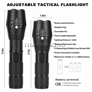 Puternic LED Reîncărcabilă Lanterna Ultra Bright lanterna T6/L2/V6 cu Zoom Lanterna LED-uri în aer liber Camping light Led Torch Lampă